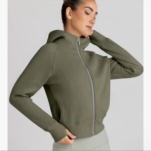 Olive Green Women's Zip-Up Hoodie